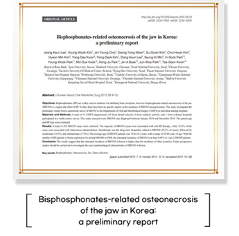 The Bisphosphonate-associated Osteonecrosis of the jaw in Korea: a preliminary report